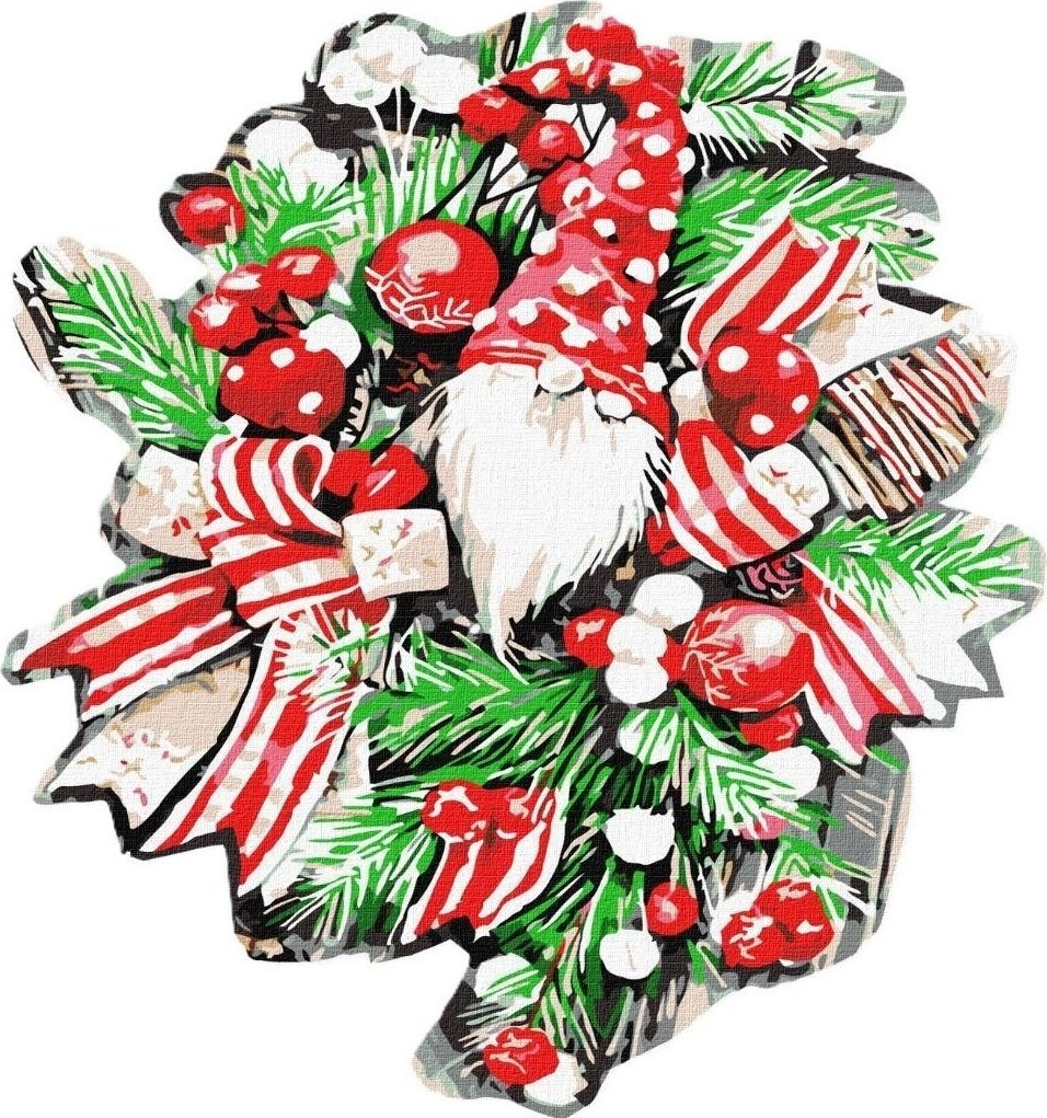 Painting by numbers - Christmas wreath