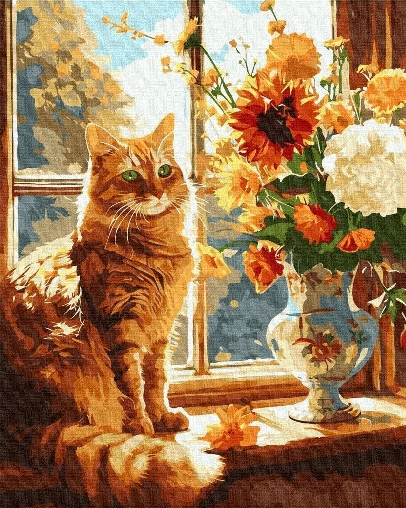 Painting by numbers - Red cat