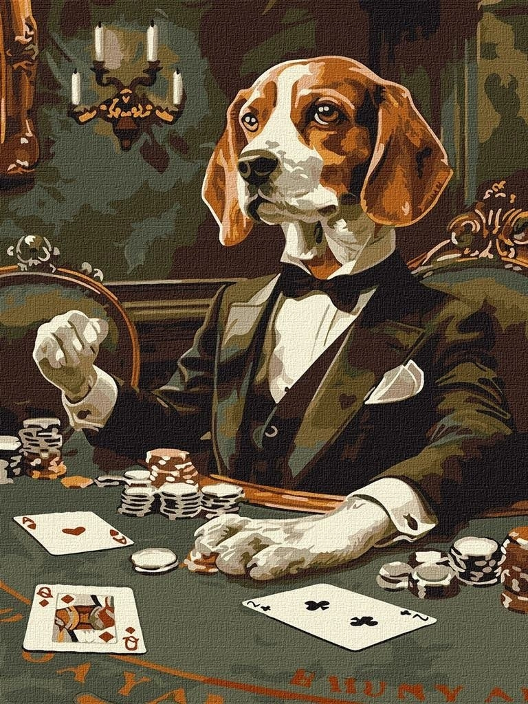 Painting by numbers - Gambling beagle