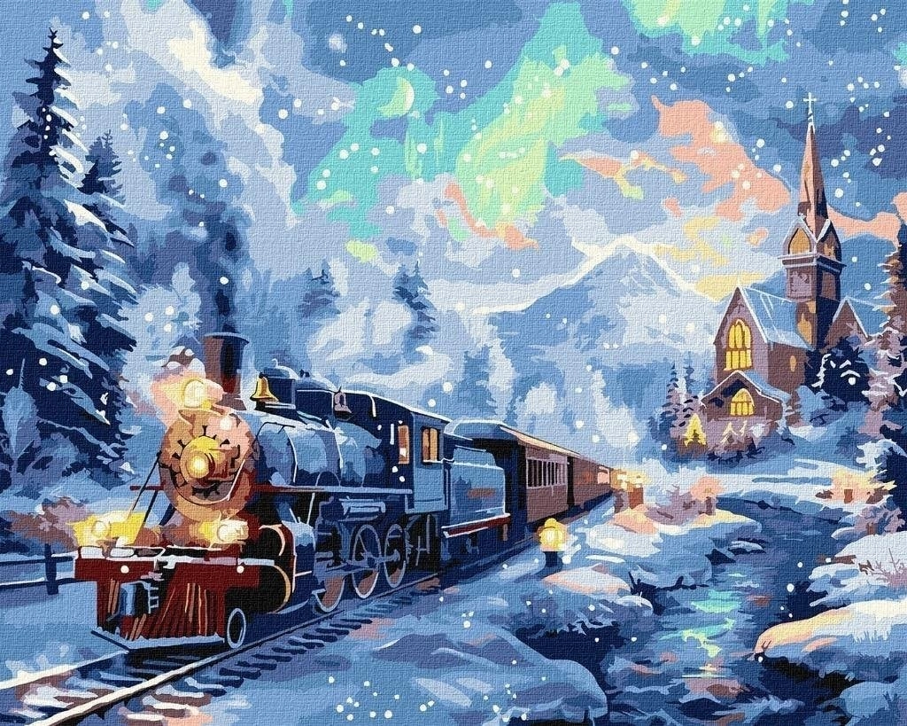 Painting by numbers - Christmas train