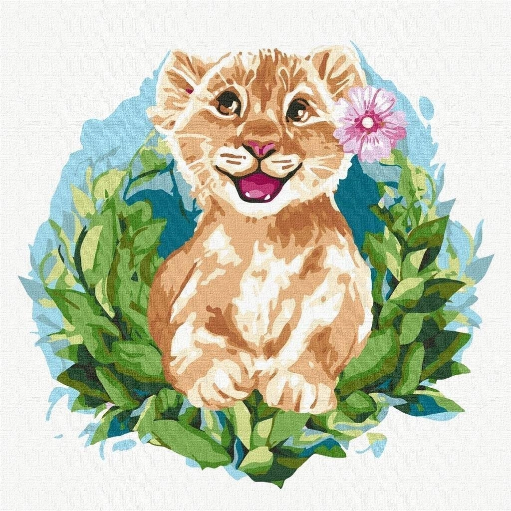 Painting by numbers 30x30cm Adorable lion