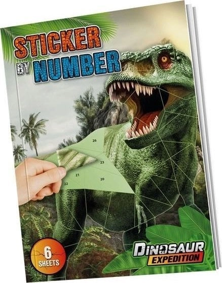 A4 Dino stickers by numbers (