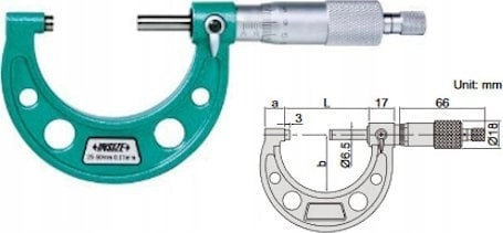 Insize MIKROMETR 200-225 STANDARD. 3203-225A 6928640304101