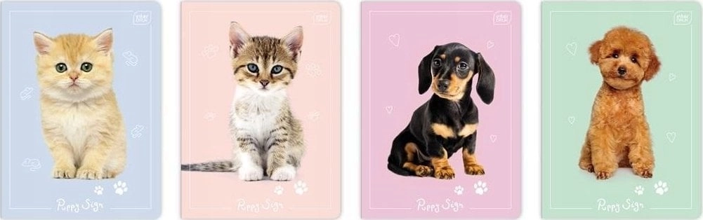 A5/16K colorful three-line Puppy Sign notebook