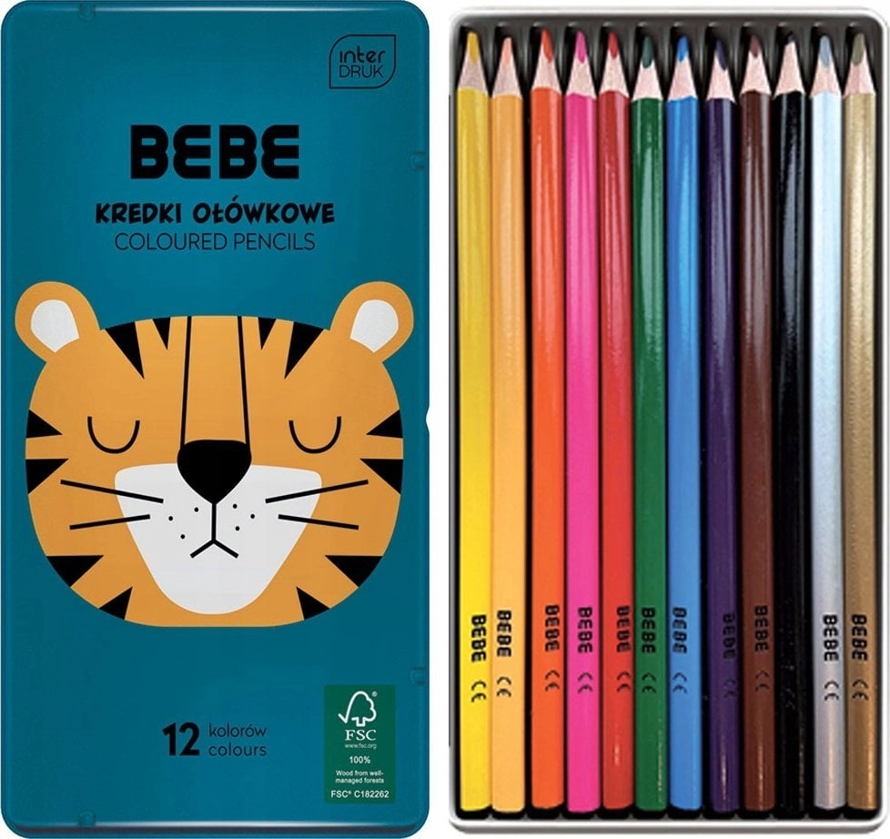 Interdruk Pencil crayons in a metal