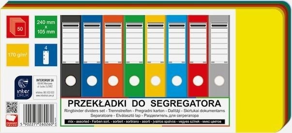 Interdruk Przekładki do segregatora INTERDRUK 240x105