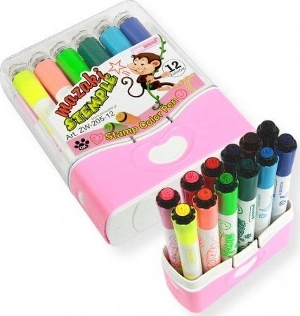 Markers with stamps in 12 colors