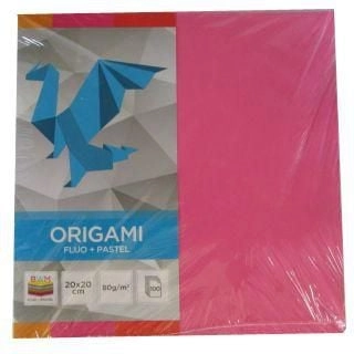Origami 20x20cm Fluo+Pastel x 100K WIKR-1016445