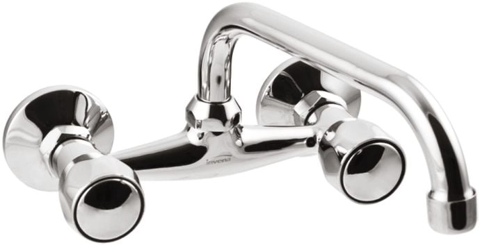 Invena Modena wall-mounted kitchen faucet chrome
