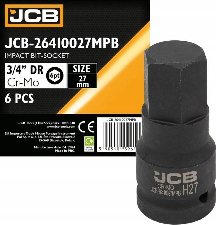 JCB Impact bit socket 3/4`` 27mm