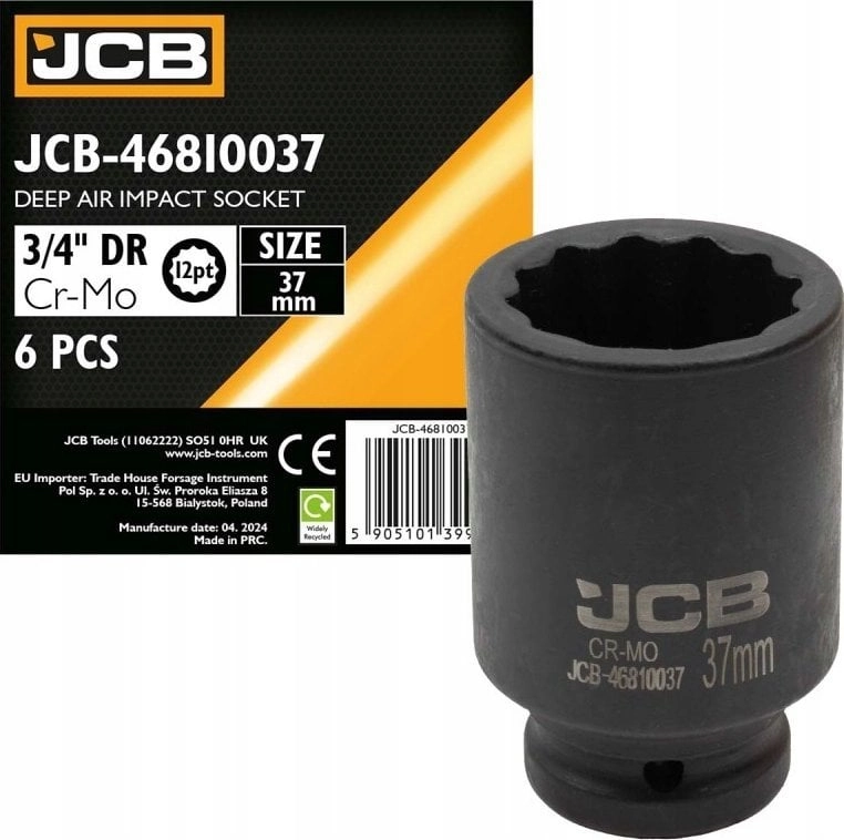 JCB Deep impact socket 3/4`` 37mm