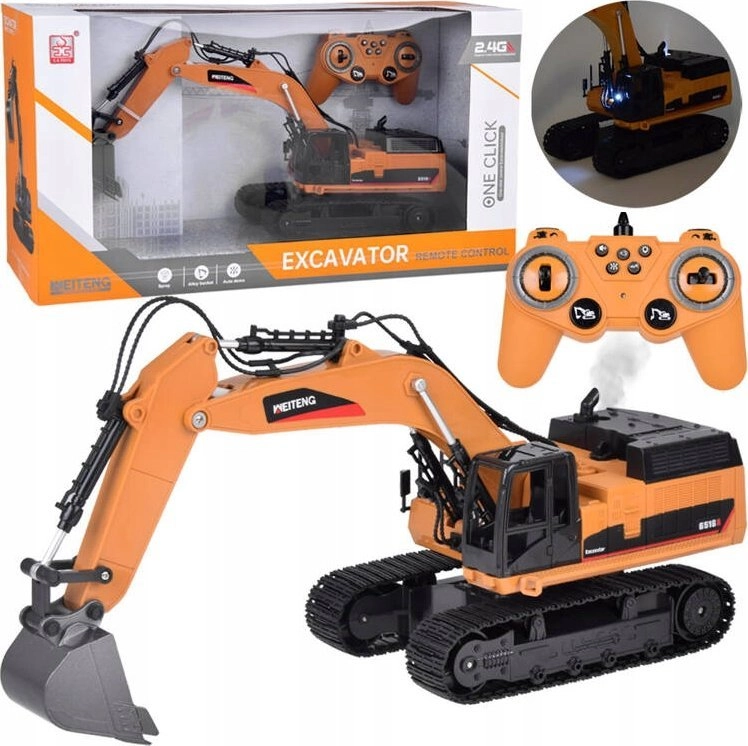 Solid crawler excavator  Smoke effect  Sound