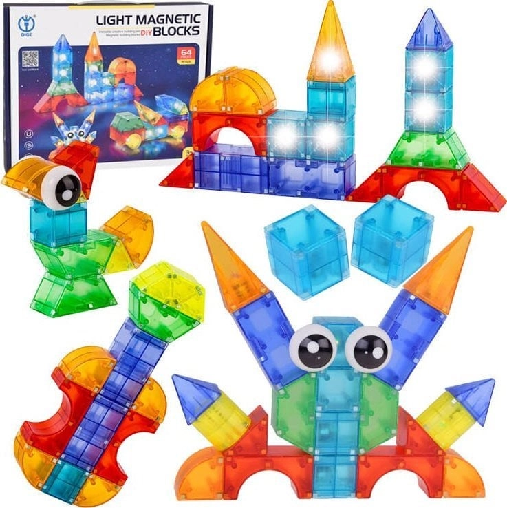 Jokomisiada 3D magnetic blocks Illuminated magnetic