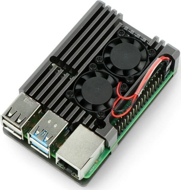 JustPi Obudowa z dwoma wentylatorami Raspberry