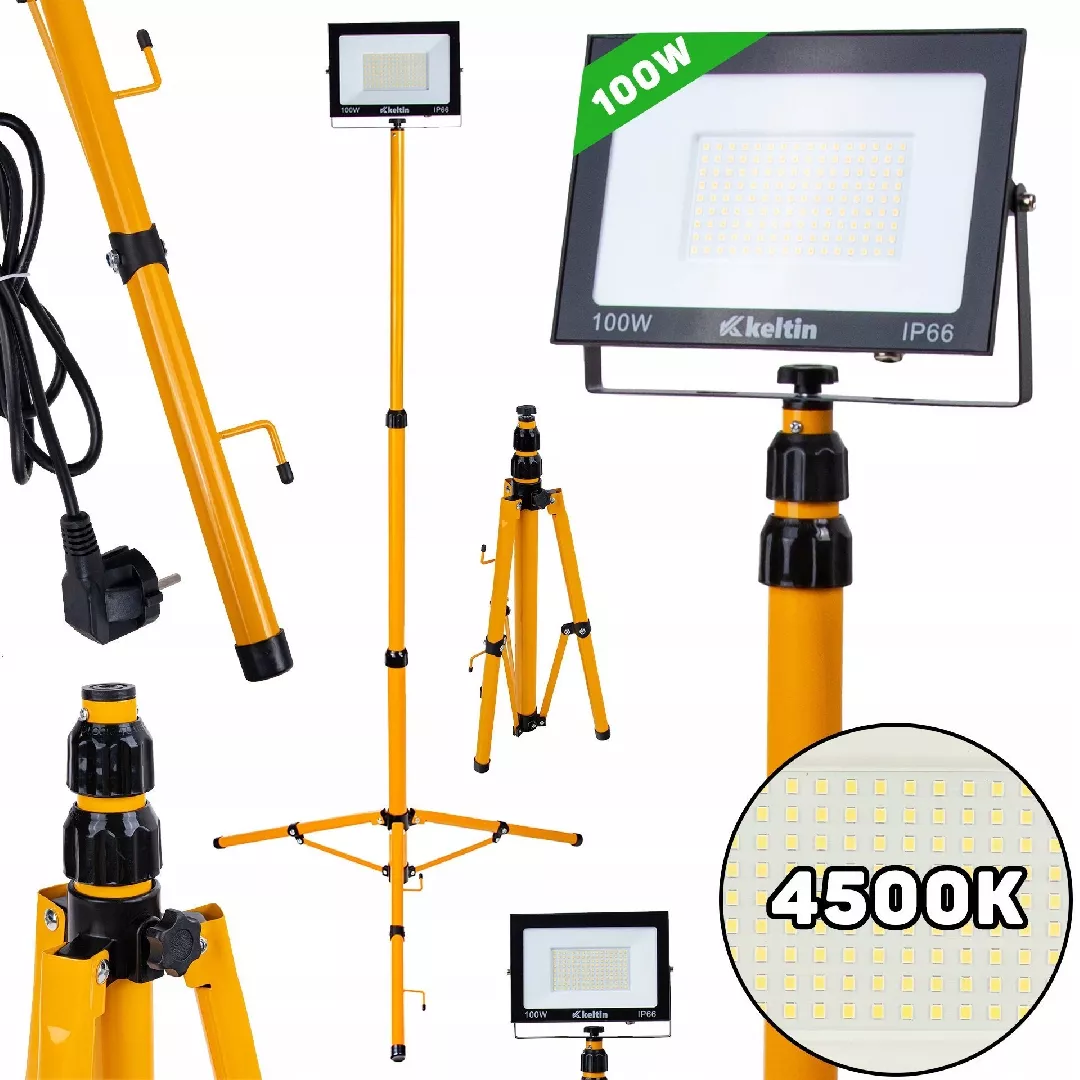Naświetlacz LED 100W ze statywem budowlanym