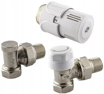 KFA thermostatic radiator set  angular  white