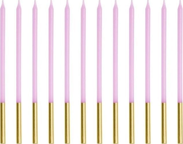 Smooth purple birthday candles  14 cm