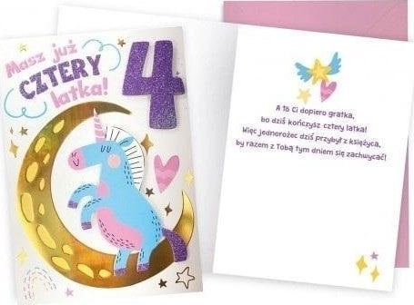 Birthday card 4 unicorn 497966
