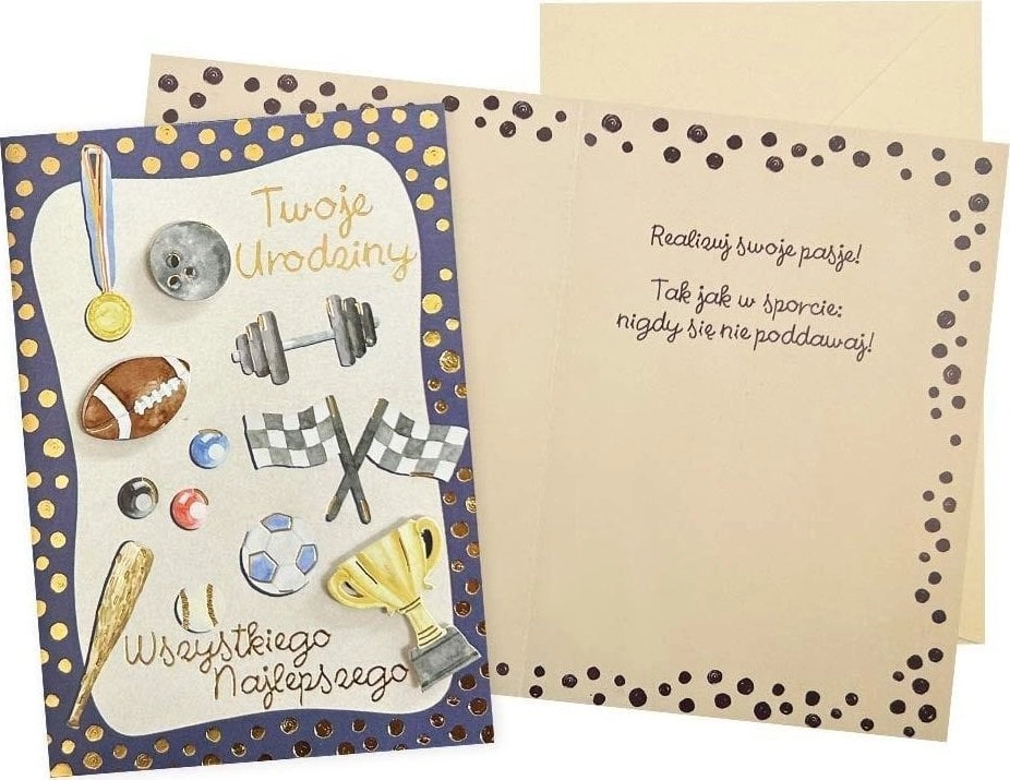 B6 Birthday card (men`s sports) (card)