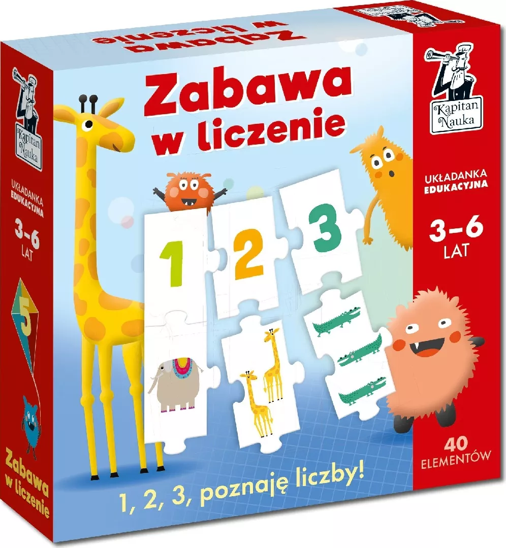 Counting game. Educational puzzle for 3-6