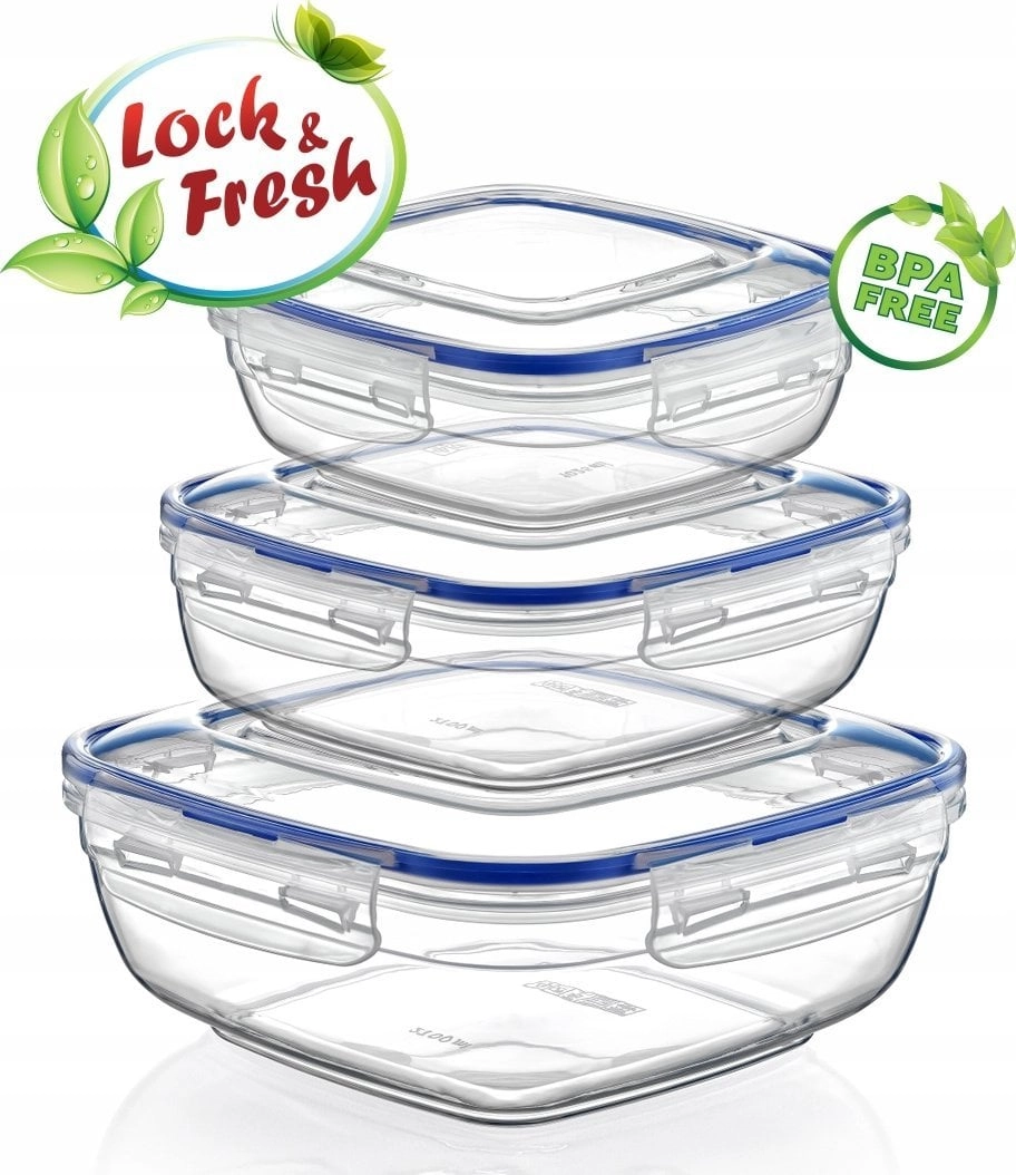 Set of square food containers 600