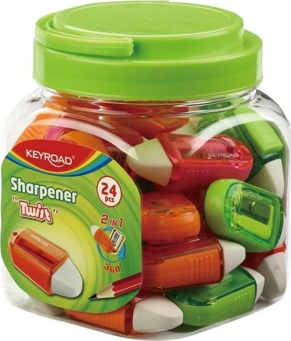 Plastic sharpener with eraser Twist  single