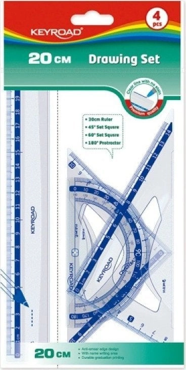 Keyroad Zestaw geometryczny KEYROAD  plastikowy  transparentny