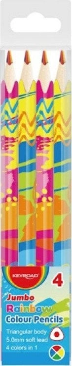 Keyroad KEYROAD Jumbo pencil crayons  rainbow