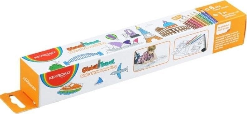 Global Travel wall sticker for coloring