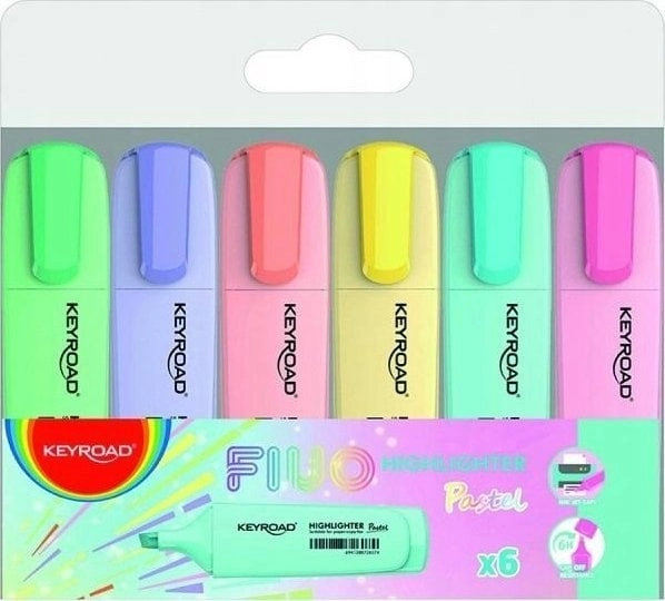 Keyroad KEYROAD highlighter  pastel  6 pcs