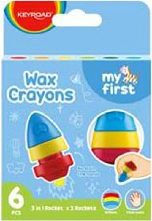 Rockets wax crayons 6 colors (