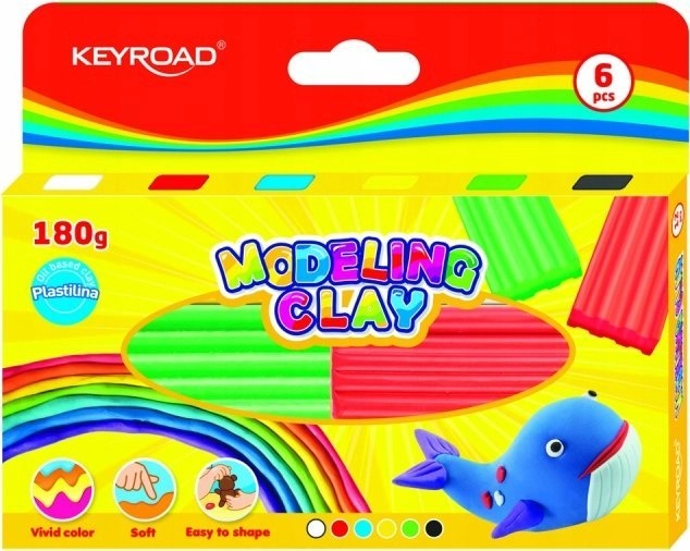 Keyroad Plastelina KEYROAD 6x30g pudełko mix