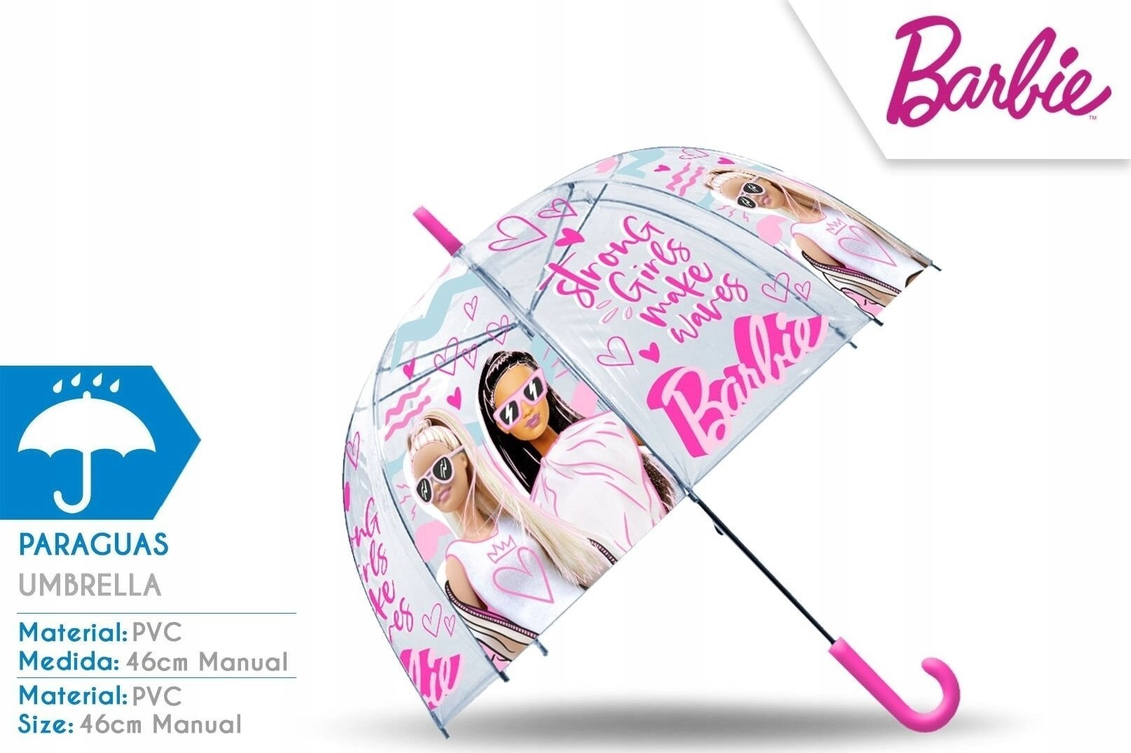 Transparent automatic umbrella 48cm Barbie BB00011