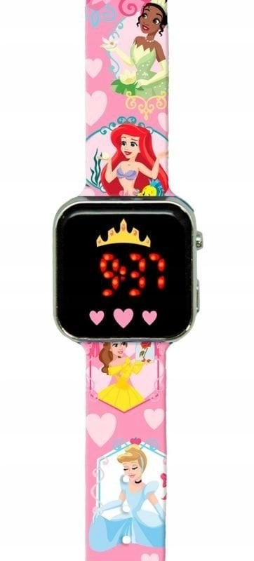 LED pulkstenis ar kalendāru Disney Princess PN4463