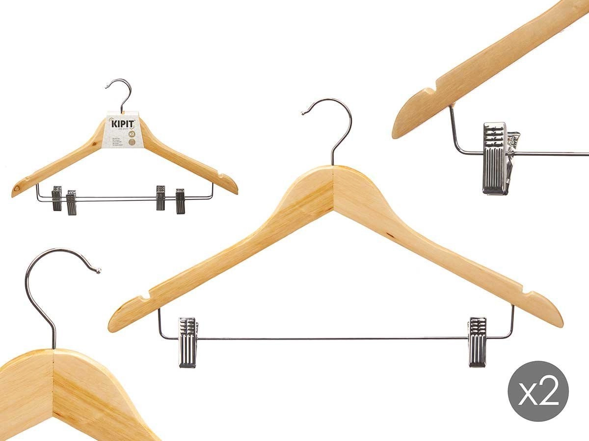 Kipit Wooden wardrobe hangers with metal