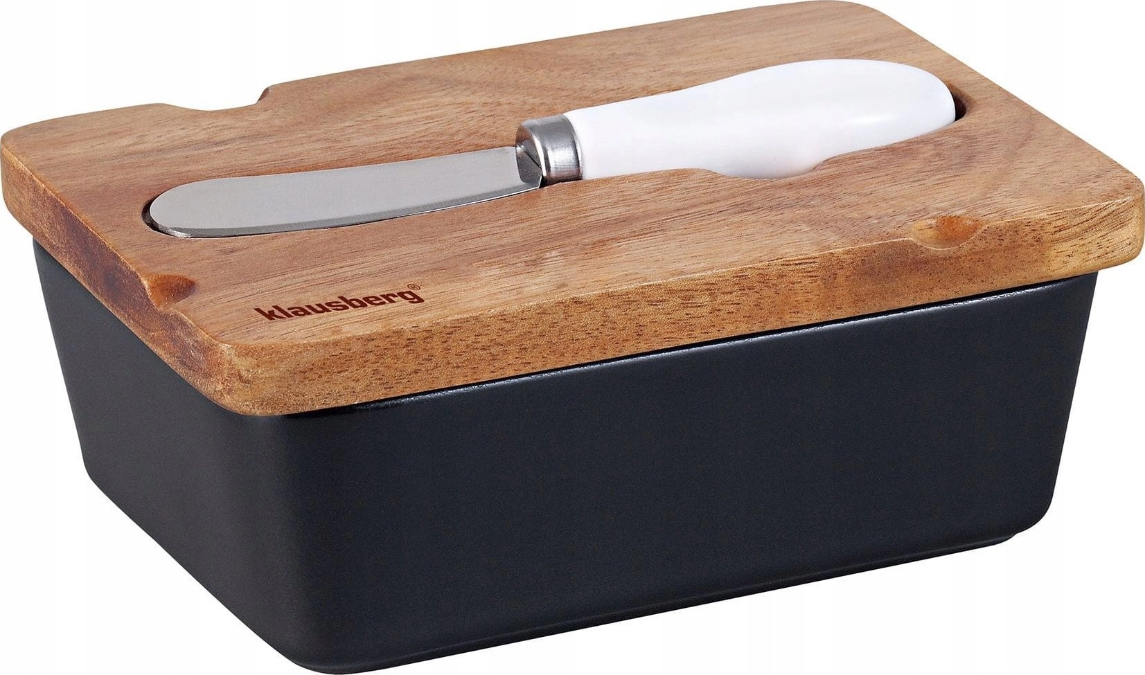 PORCELAIN BUTTER DISH WITH BLADE LID