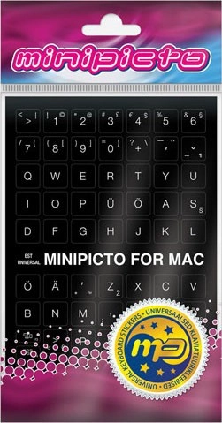 Minipicto klaviatūras uzlīmes EST KB-MAC-EE01-BLK  melnas