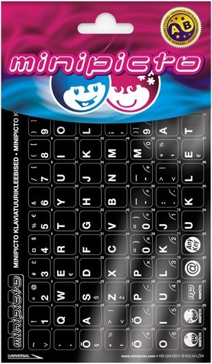 Minipicto klaviatūras uzlīmes EST KB-UNI-EE01-BLK  melnas