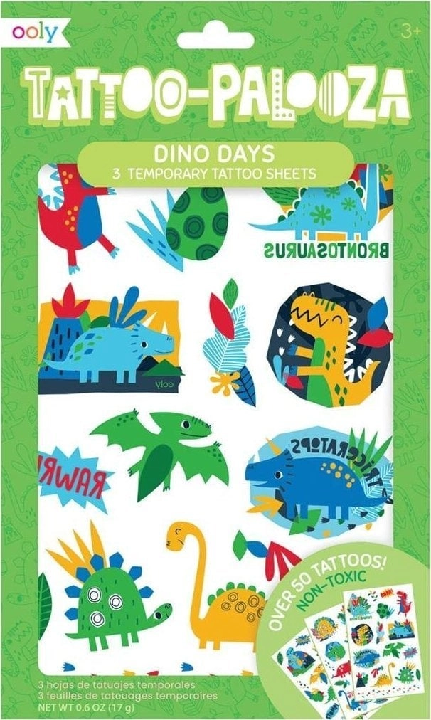Washable tattoos Tattoo Palooza - Dinosaurs