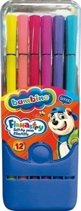 12 colors markers in a bambino