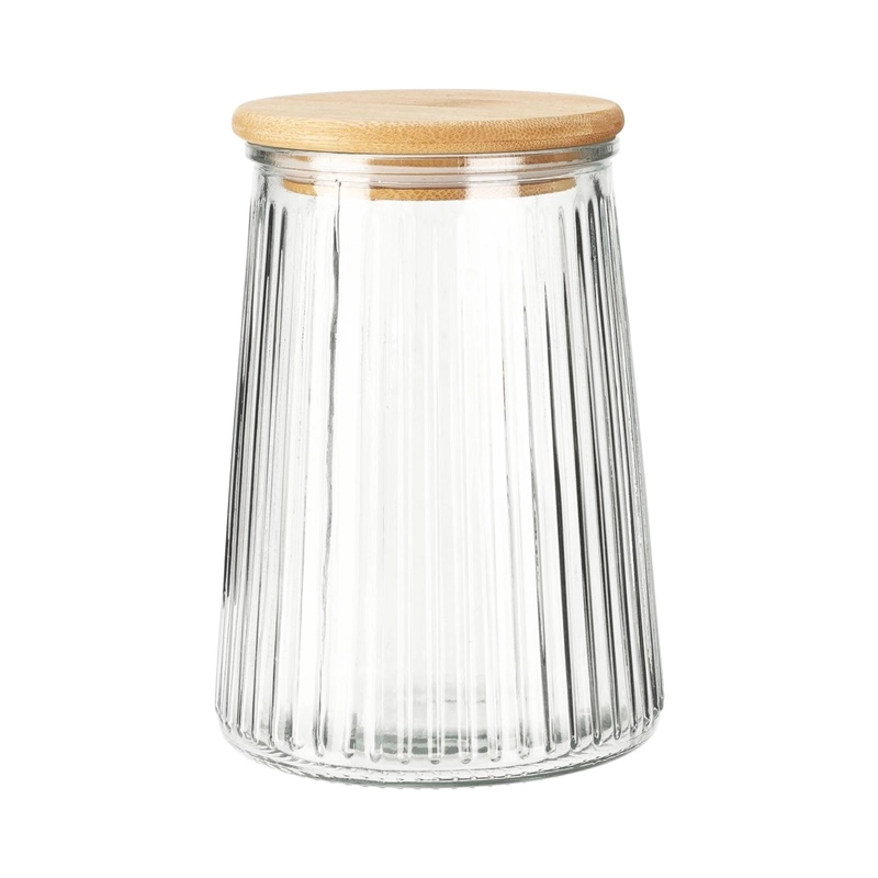 Kitchen storage container with bamboo lid