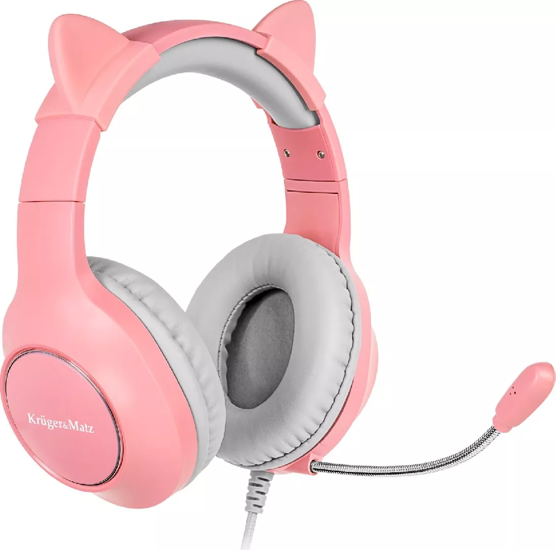 Kruger&amp;Matz Gamer Kids austiņas, rozā (KM0658)