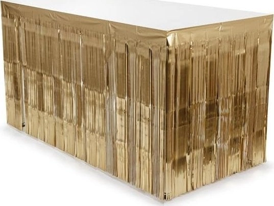 Gold foil skirt with fringes 300x80cm