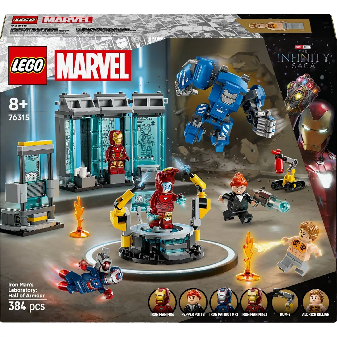 LEGO® Marvel Geležinio žmogaus laboratorija: šarvų