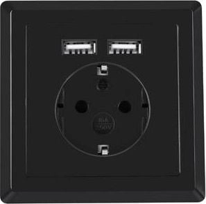 Lanberg AC-WS01-USB2-F-B socket-outlet Type F +