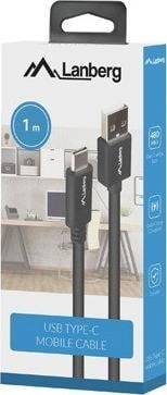 KABEL USB-C(M)-USB-A(M) 2.0 1M CZARNY