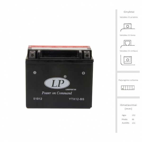 Landport Akumuliatorius 10 Ah 180A EN