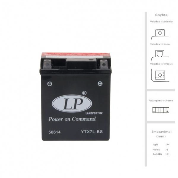 Landport Akumuliatorius 6 Ah 100A EN
