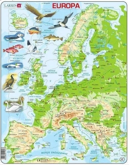 Europe physical map puzzle 7023852110577