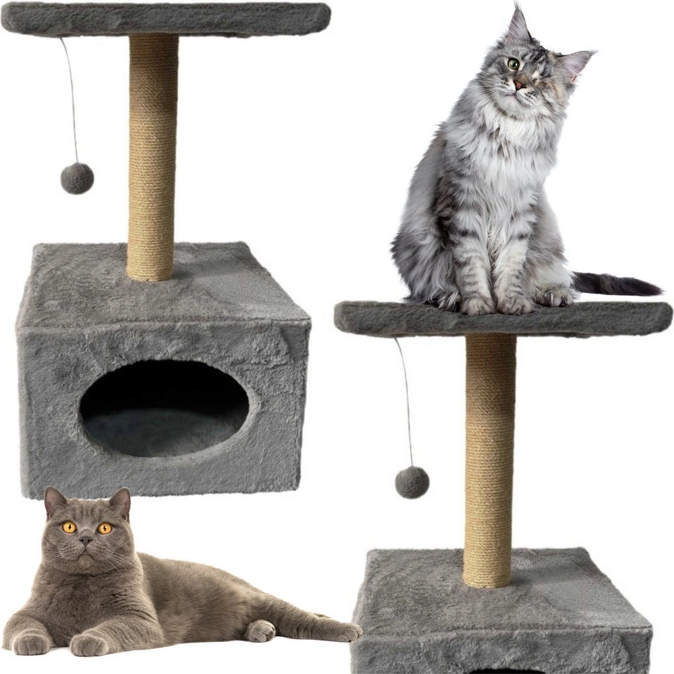 Scratching post with a bed for